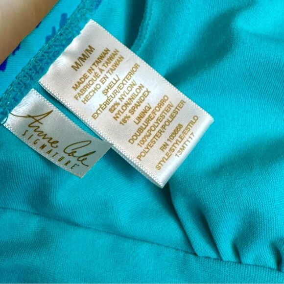 Anne Cole Geometric Signature Halter Bikini Top - Size Medium - no pads - Picture 5 of 6